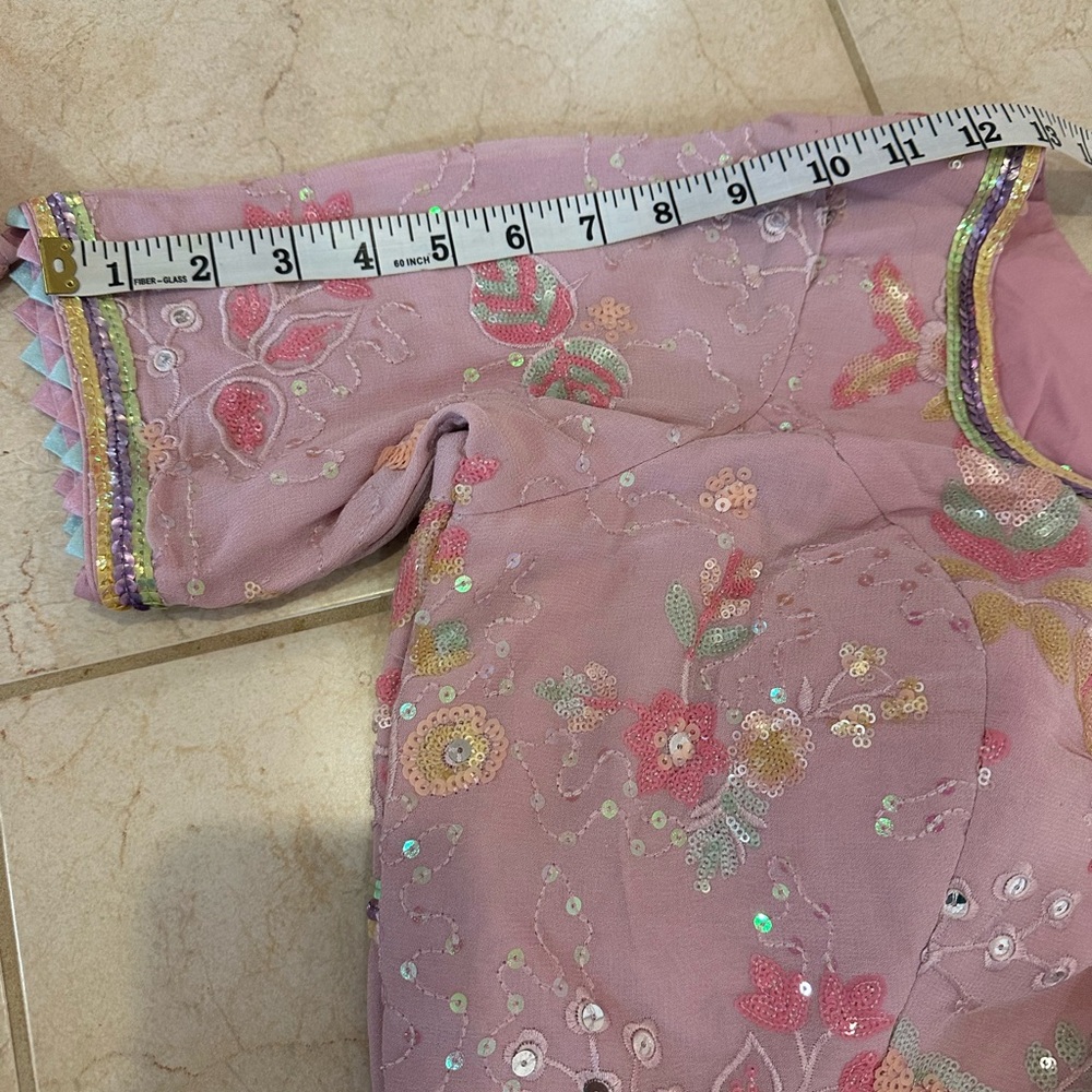 Embroidered Pink Lehenga Set - Picture 13 of 15